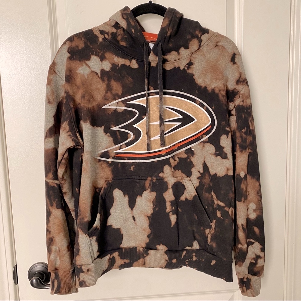 Anaheim Ducks Team Bleached Dye Pullover Hoodie